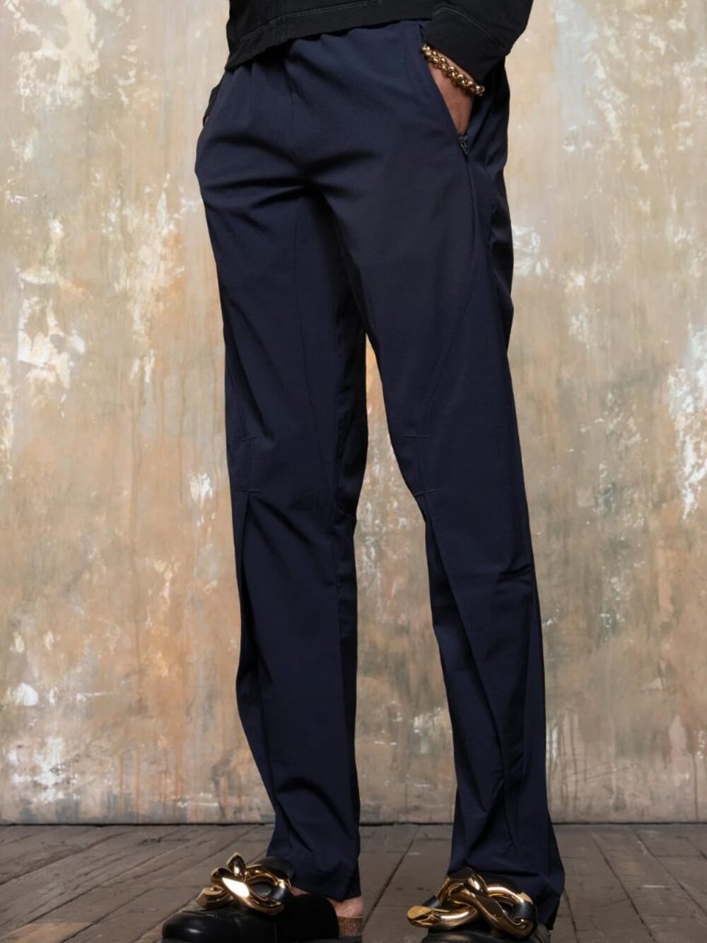 Paskho Navy Travel Pants | Zip Pockets | Sustainable Activewear | Size L